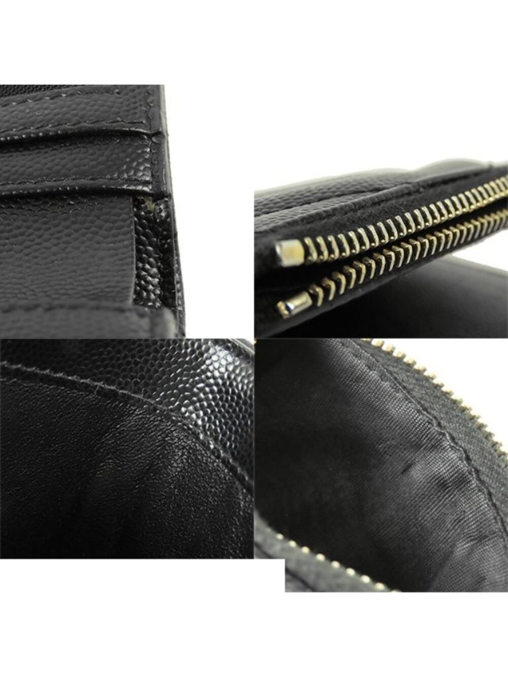 Saint Laurent Bifold Wallet Black Leather Cassandra Logo Compact - Picture 8 of 9